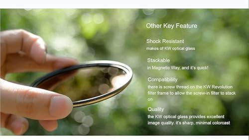 Kase Kase Wolverine Revolution 55mm Magnetic CPL Shockproof Tempered Optical Glass Filter w Silver Ring & Adapter