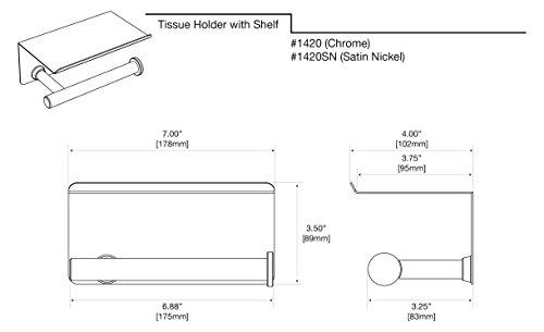 Gatco Gatco 1420 Latitude II Toilet Paper Holder with Mobile Shelf, Chrome