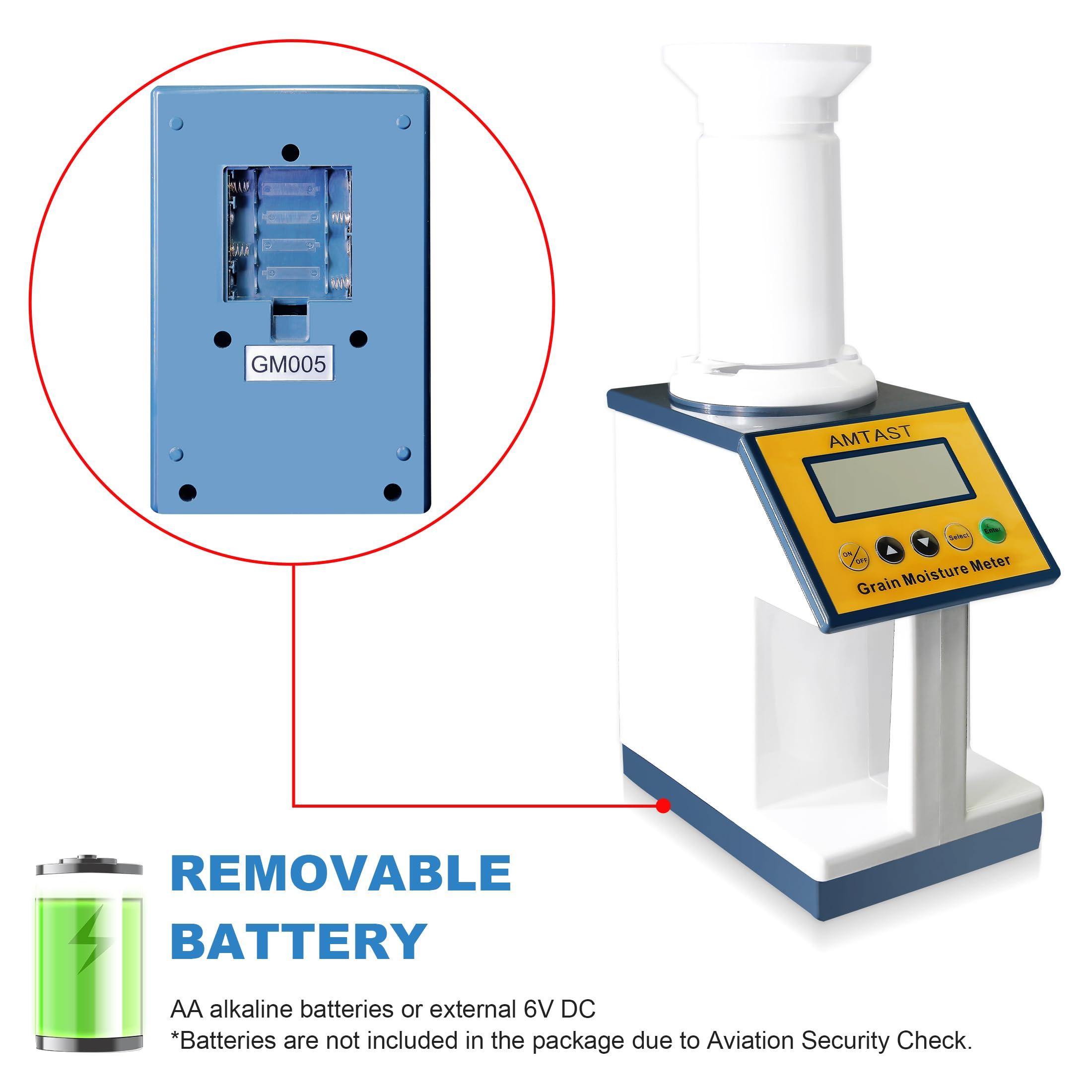 AMTAST Grains Moisture Density Weight Tester Grain Moisture Meter Smart Density Tester for 24 Kinds of Grains, Hazelnut, Coffee Beans, Cocoa Beans, Rice, Wheat, Corn, Upgraded Grain Moisture Tester GM005