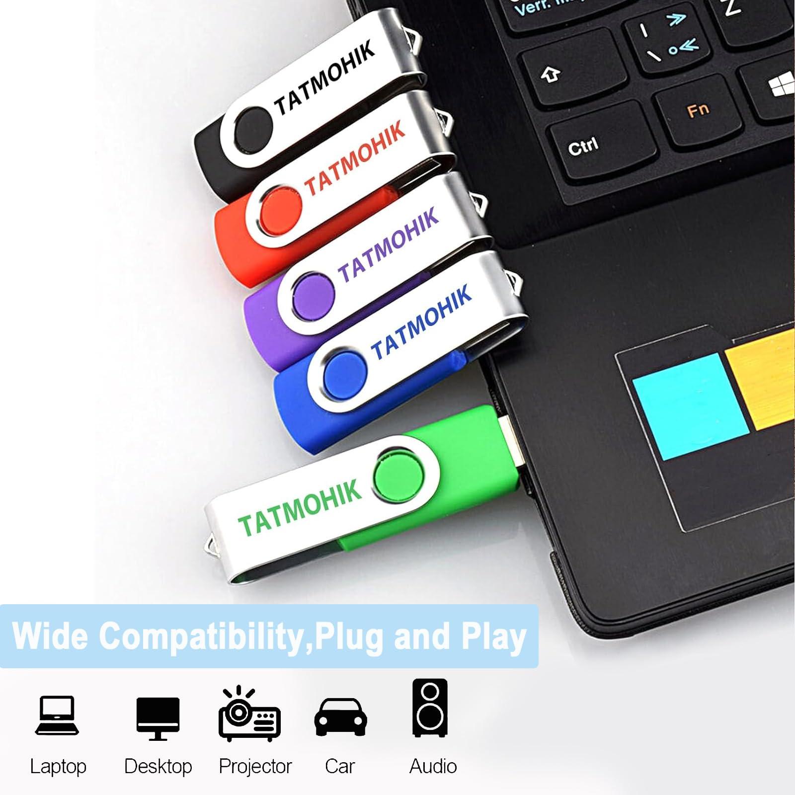 TATMOHIK Custom USB Flash Drive 32GB 25 Pack Promotional Product Customized Thumb Drive,Customizable USB Drive Personalized with Your Logo Bulk USB2.0 Personalized USB Stick 25Pcs Multiple Color Choice