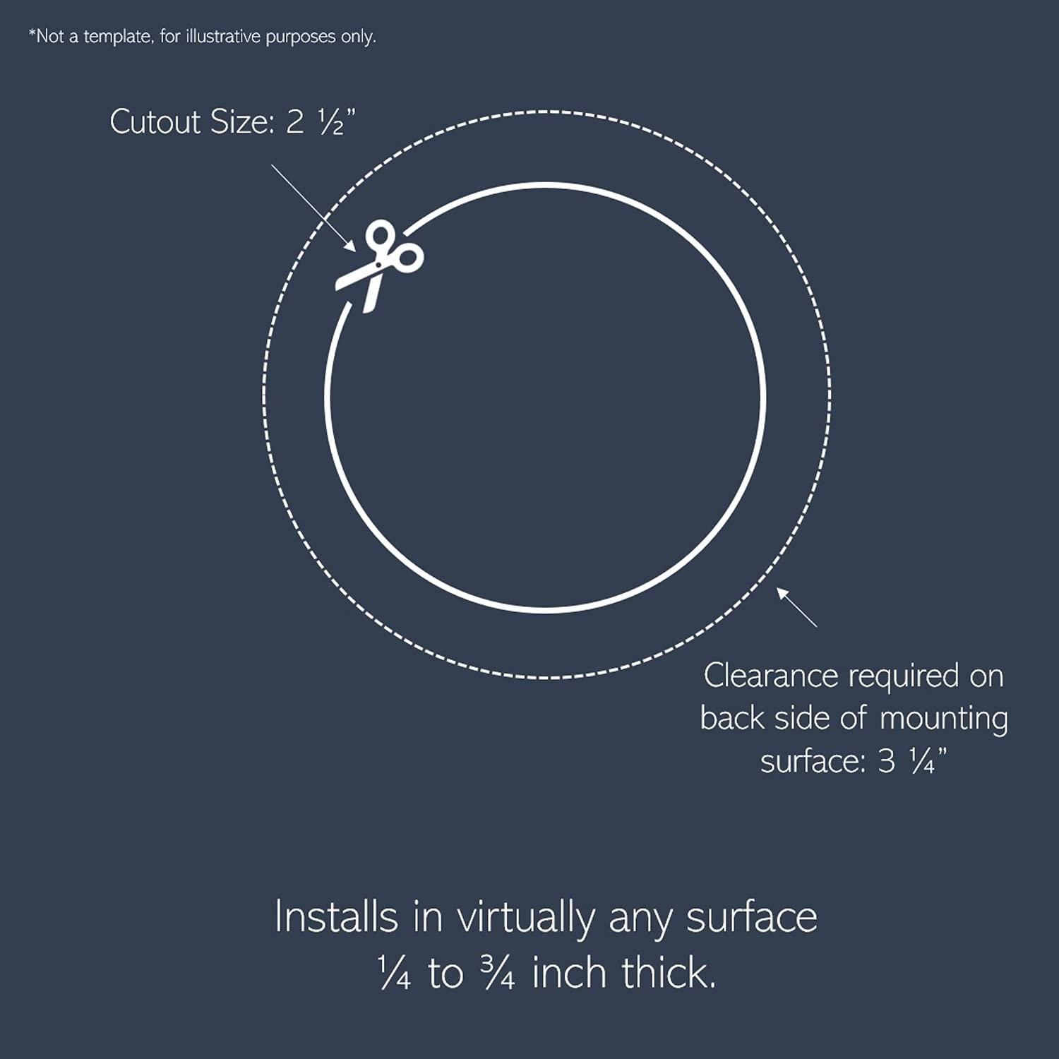 Wiremold Legrand Wiremold RFPCRUAUC-BK10 Round Furniture Power Center with USB, 1 Outlet, Type A/C USB, 10 Foot Cord, Black