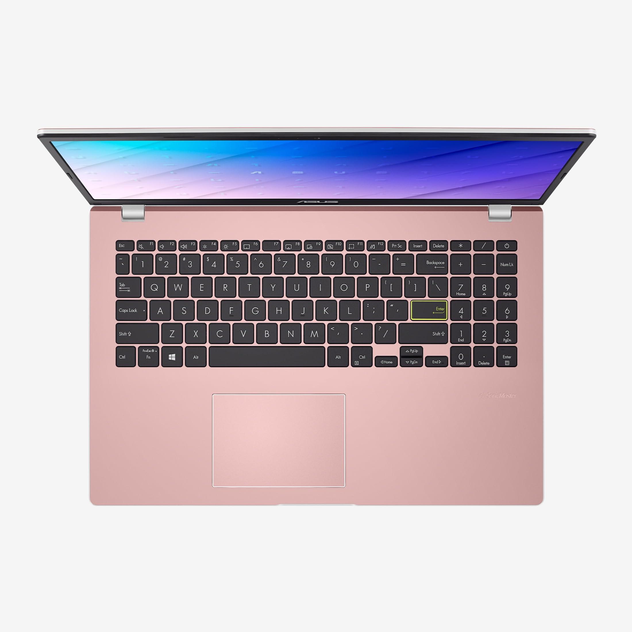 ASUS ASUS VivoBook Go, 15.6\" FHD Laptop, Intel Pentium N6000 Processor, 4GB DDR4 RAM, 128GB eMMC SSD, Intel HD Graphics, Webcam, Windows 11 Home S Mode, Pink, TWE Mousepad