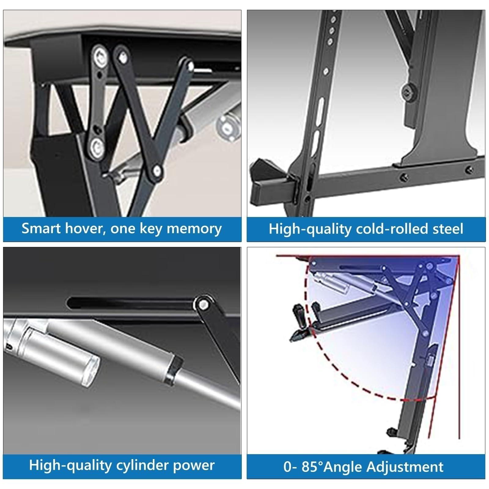 YUZDNM YUZDNM Ceiling TV Mount Bracket - Fits 32-70 Inch TVs Motorized TV Stand, Hidden Drop Down TV Lift, Telescopic Electric TV Lift with Auto Lifting, 0-85 Flip Down, Motorized Ceiling TV Mount