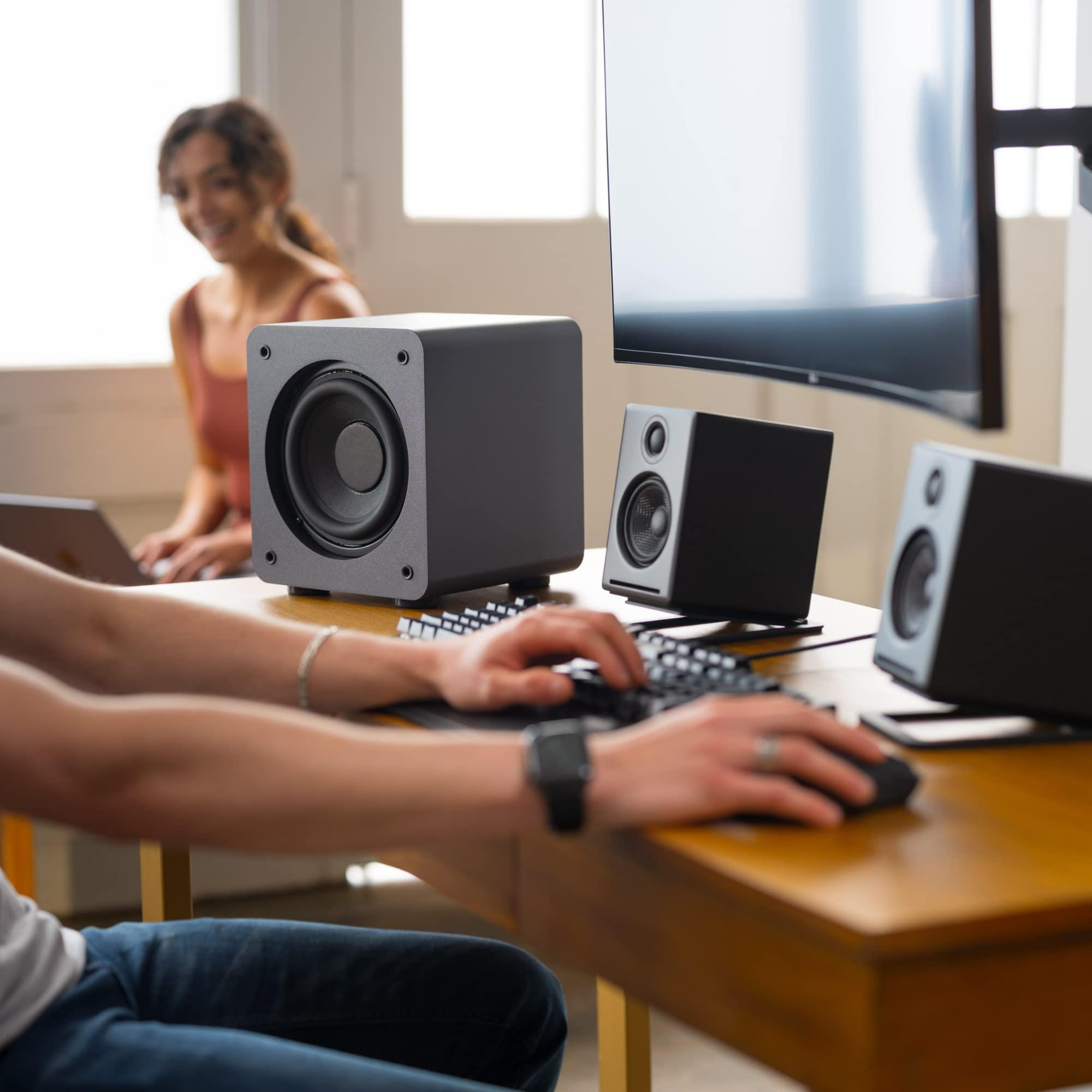 Audioengine Audioengine S6 210W Compact Powered Mini Subwoofer- Powerful Bass in a Small Package - Great for Desktops, Apartments, Offices and Gaming Setups