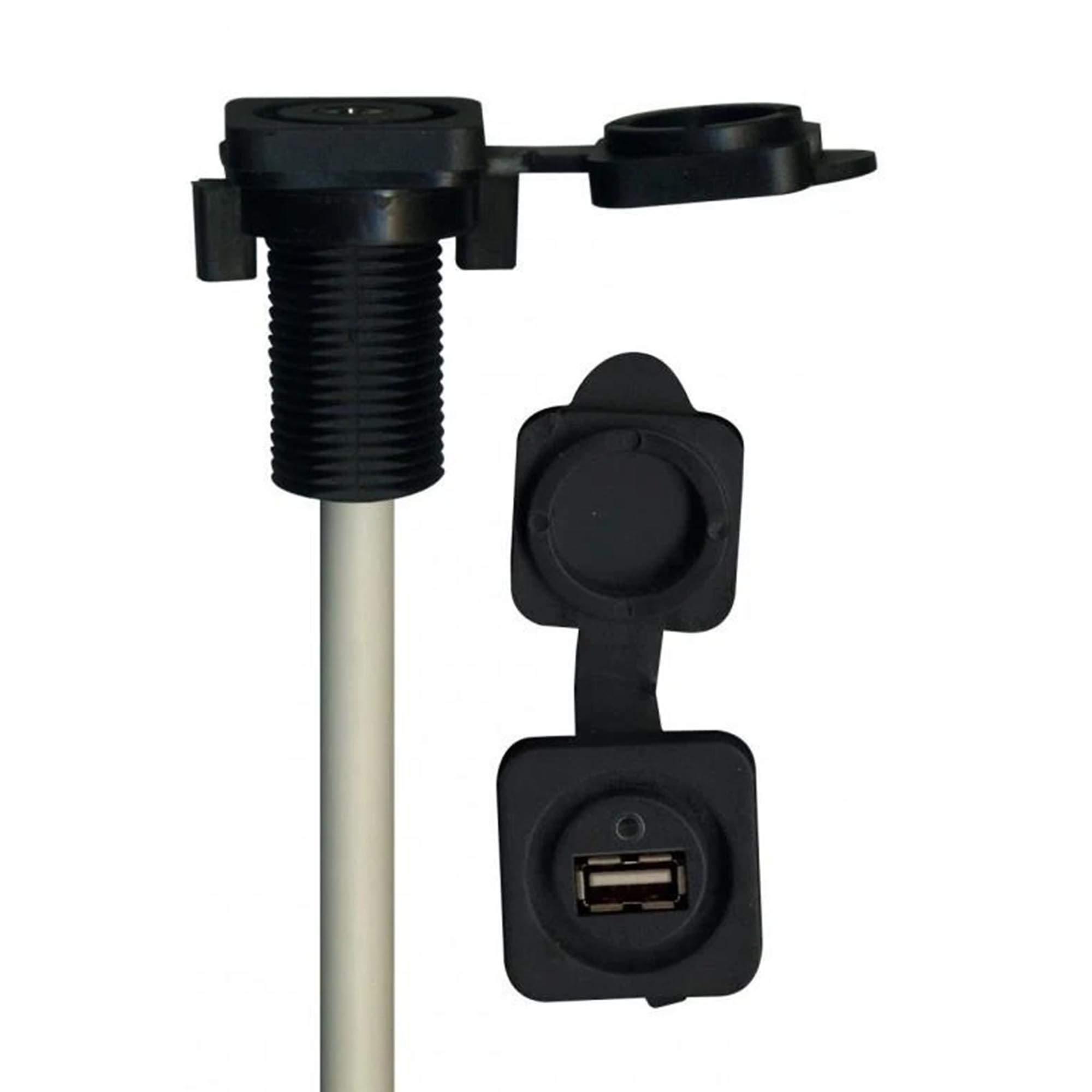 Clarion Clarion GR1BT Marine USB/MP3/WMA/BT Receiver with Stinger SEADASH3B Black Marine Dash Kit and Flush Mount USB/AUX