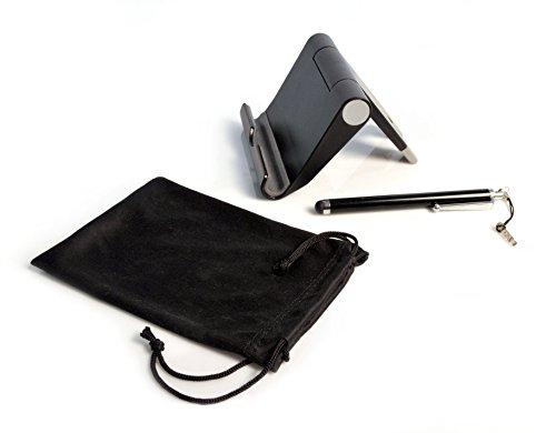 CTA Digital CTA Digital Travel Kit with Foldable Stand, Microfiber Pouch and Stylus for Tablets and Smartphones, Including iPhone 11, iPhone 11 Pro, iPhone 8, iPhone X, iPad Mini 5 & More (PAD-TKS)