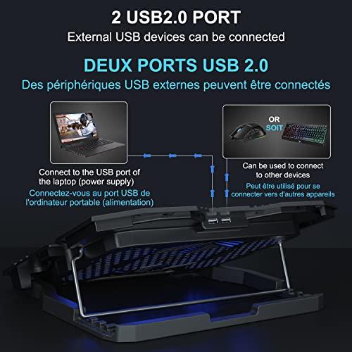 TopMate TopMate C5 12-15.6 inch Gaming Laptop Cooler Cooling Pad | 5 Quiet Fans and LCD Screen | 2500RPM Strong Wind Designed for Gamers and Office