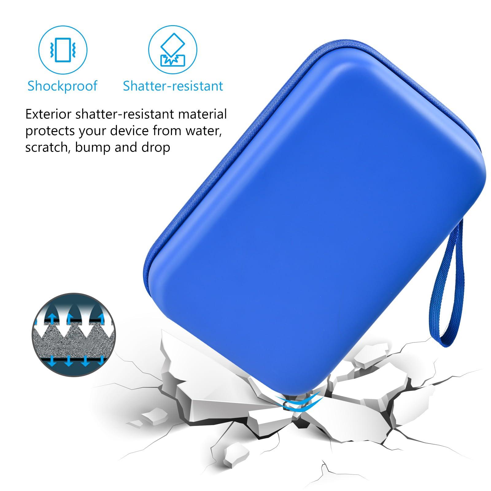 ProCase ProCase Hard Travel Electronic Organizer Case for MacBook Power Adapter Chargers Cables Power Bank Apple Magic Mouse Apple Pencil USB Flash Disk SD Card Small Portable Accessories Bag -L, Blue
