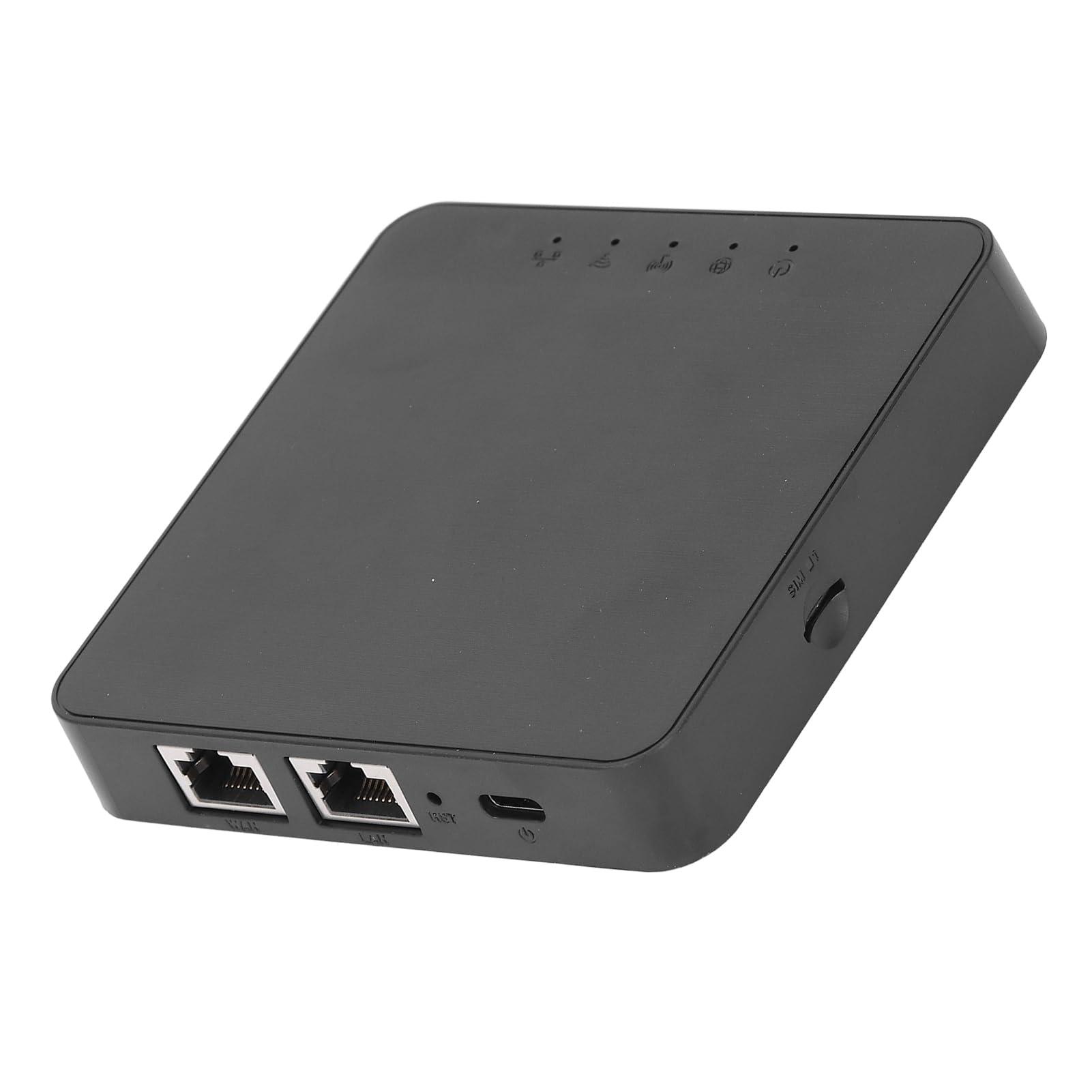 Asixxsix 4G LTE Broadband Modem, 4G LTE Router for All European Nano SIM Card, 2 Gigabit Ethernet Port SIM Card Modem Mobile Hotspot for Travel Camping Security Camera European Version