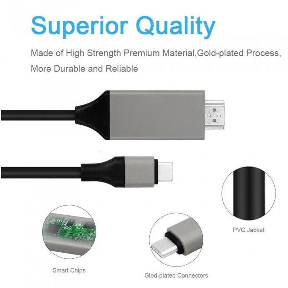 China USB C to HDMI Adapter Cable for Samsung Galaxy S8/S8 Plus - Black