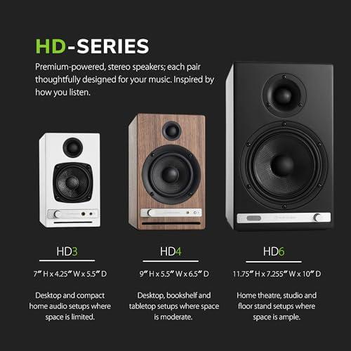 Audioengine Audioengine HD4 Wireless Bluetooth Bookshelf Speakers - Home Theater, Surround Sound, Music, Movies and Gaming