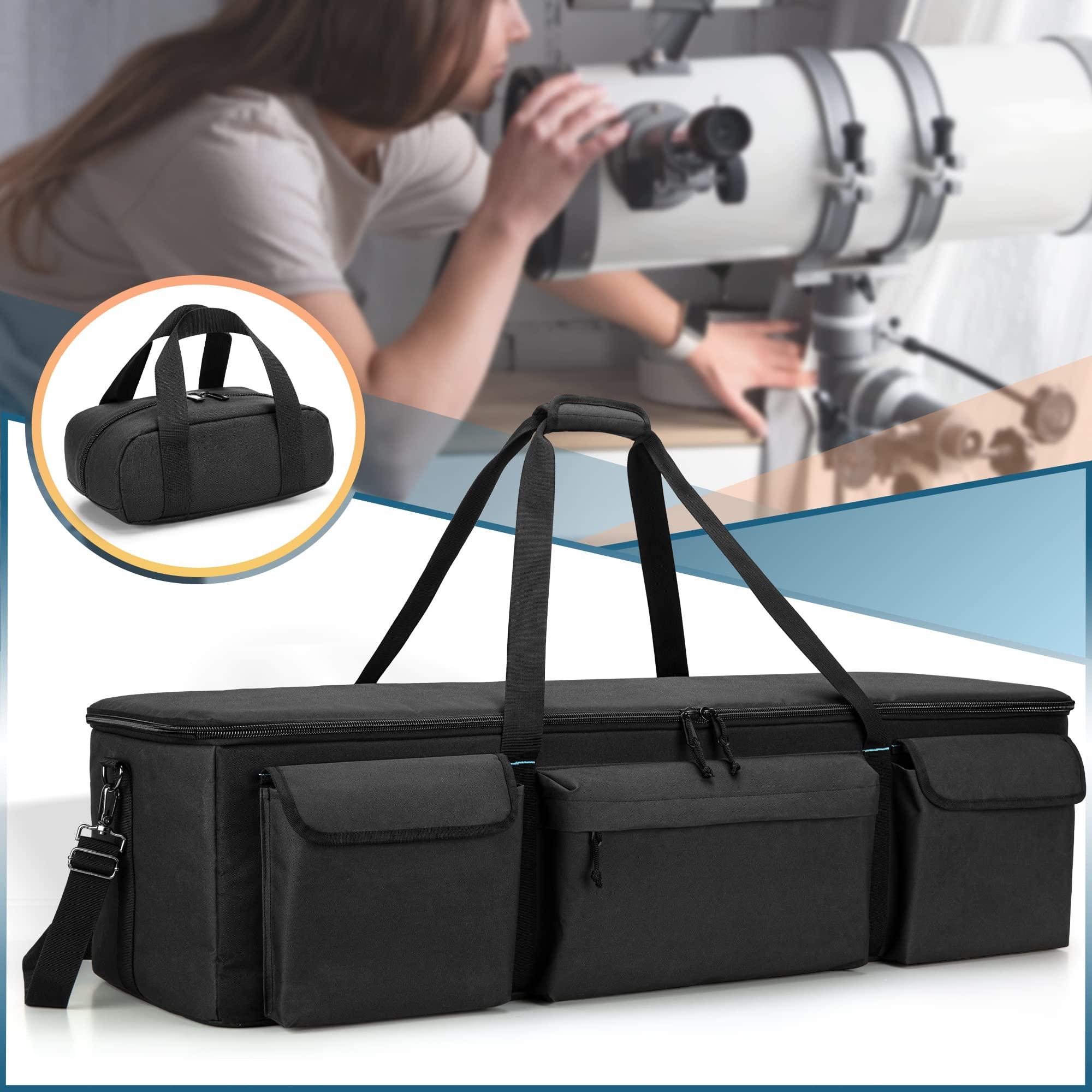 samdew samdew Large Telescope Travel Bag, 40.8" Telescope Soft Case Bonus Accessory Bag & Dividers, Astronomical Telescope Carry Bag with Optical Tube & Tripod Buckles, Compatible with Celestron Telescope