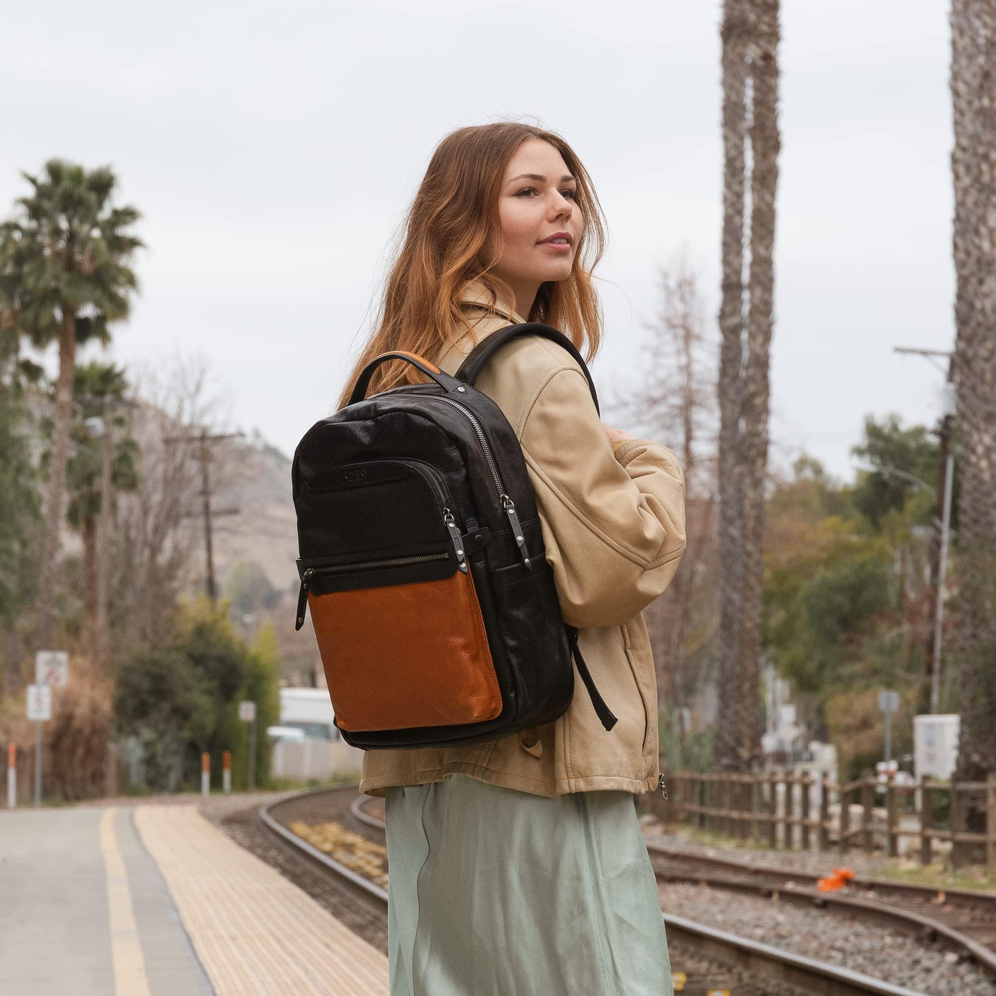 OLD TREND OLD TREND Genuine Leather Sotis Backpack (Chestnut/Black)