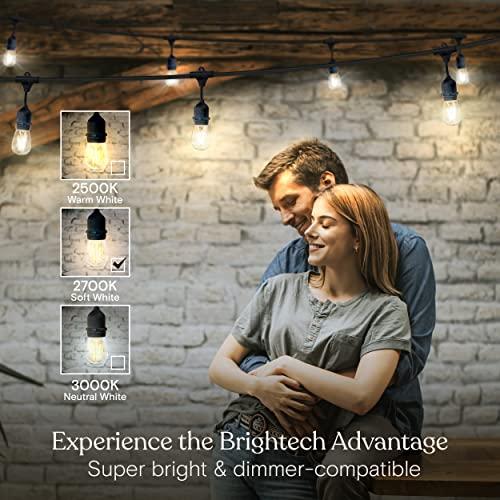 Brightech Brightech Ambience Pro - Waterproof LED Outdoor String Lights - Hanging, Dimmable 2w Vintage Edison Bulbs - 24 Ft Commercial Grade Patio Lights Create Cafe Ambience In Your Backyard - black