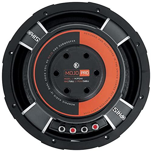 Memphis Audio Memphis Audio MJP1244 12 in 1500 Watt MOJO Pro Car Audio Subwoofer DVC 4 ohm Sub, Black