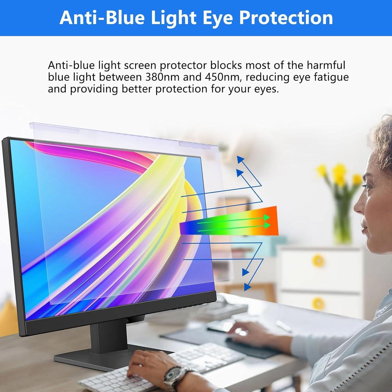 SINBAISHUNYYT SINBAISHUNYYT 23-24 inch Blue Light Screen Protector for Computer Screen Blue Light Blocker, Blue Light Computer Screen Cover for 23, 23.6, 23.8, 24 inch Diagonal Widescreen Monitor Frame