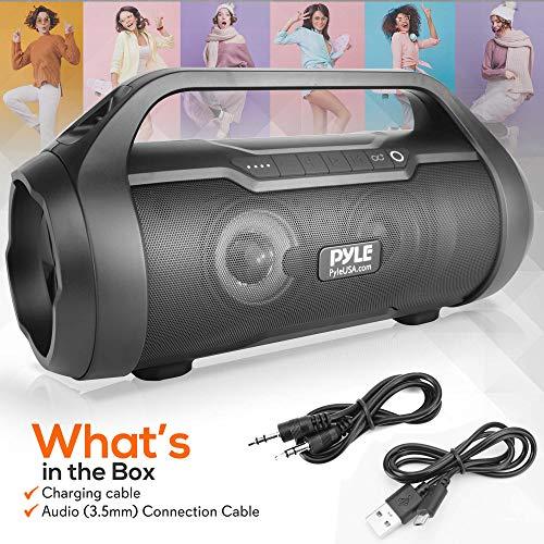 Pyle Pyle Wireless Portable Bluetooth Boombox Speaker - 500W 2.0CH Rechargeable Boom Box Speaker Portable Barrel Loud Stereo System with AUX Input/USB/SD/Fm Radio, 3" Subwoofer, Voice Control - PBMWP185