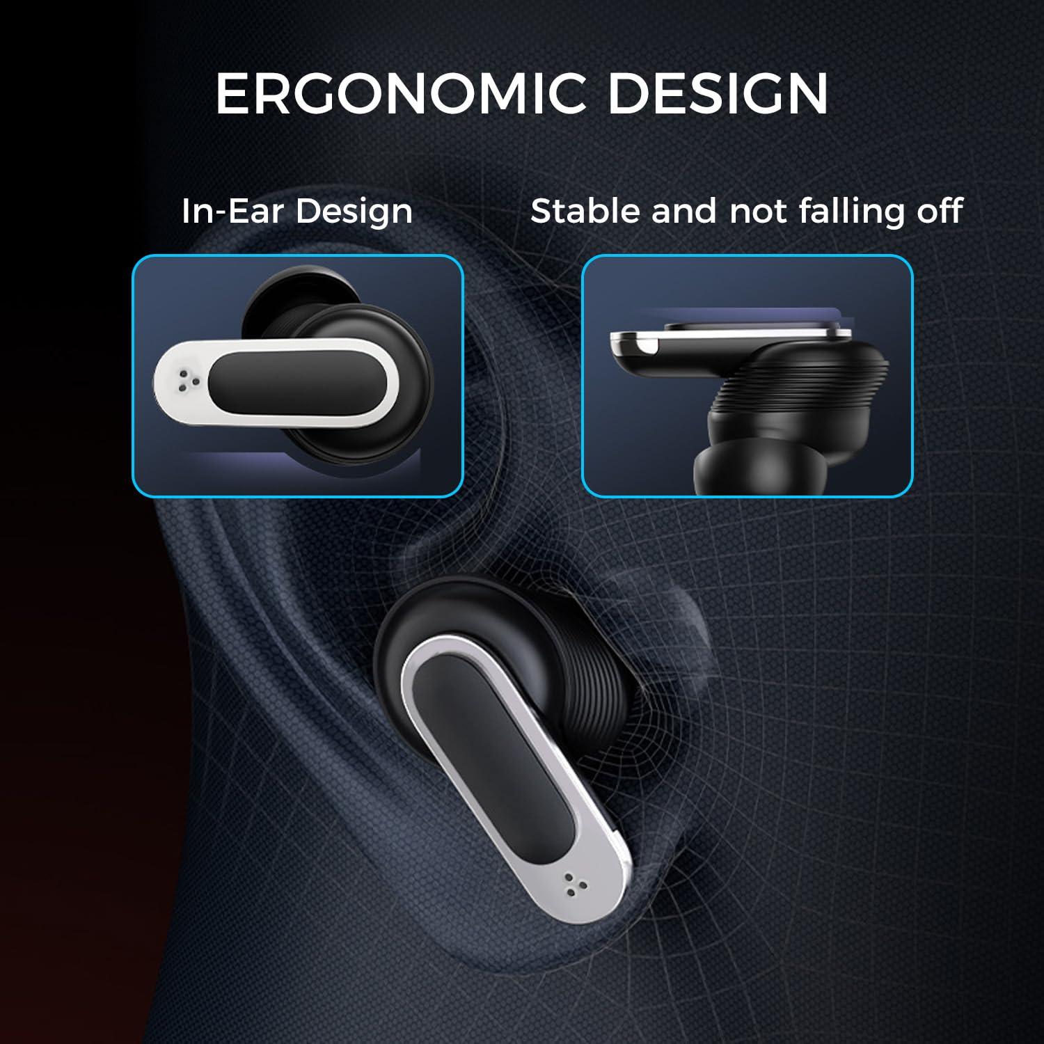 Alpha Digital Alpha Digital Wireless Earbuds with LCD Touch Screen, Bluetooth 5.3, Noise Cancelling, 1.47" Screen, 32H Playback, IP4 Waterproof, Lightweight, ANC & Transparency Mode, 450mAh Wireless Charging Case