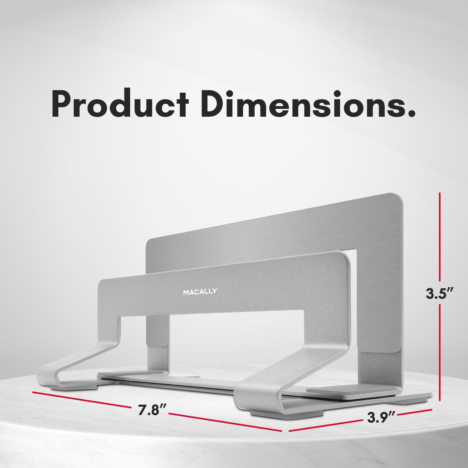 Macally Macally Vertical Laptop Stand for Desk | Laptop Holder Vertical | MacBook Stand (Pro/Air) Save Space and Improve Airflow with Closed Adjustable Laptop Dock Stand
