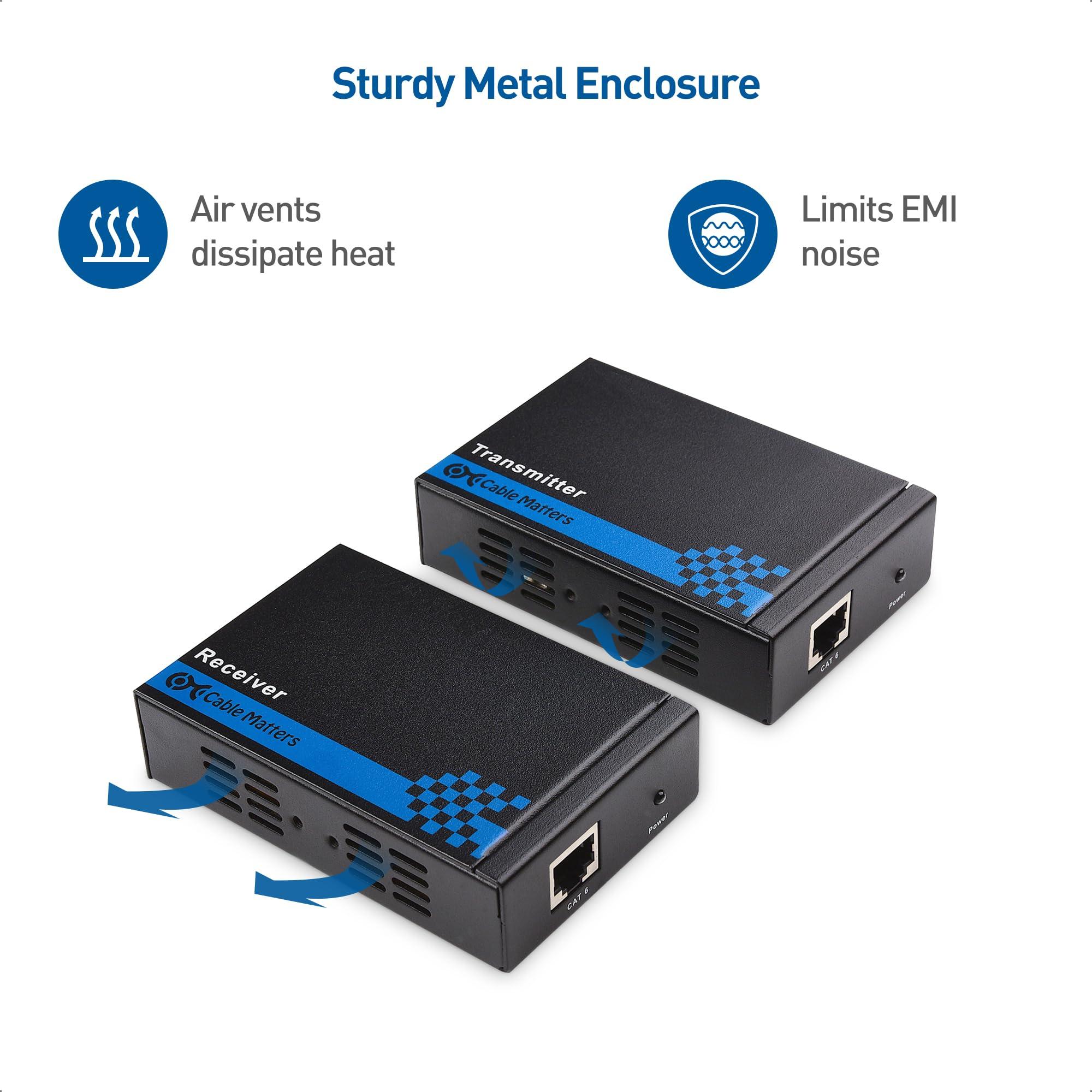 Cable Matters Cable Matters Wall Mount HDMI Extender (HDMI Over Ethernet Cable) with TCP/IP Support for 1-to-Many Setup - Up to 300 Feet (Model: 103002)