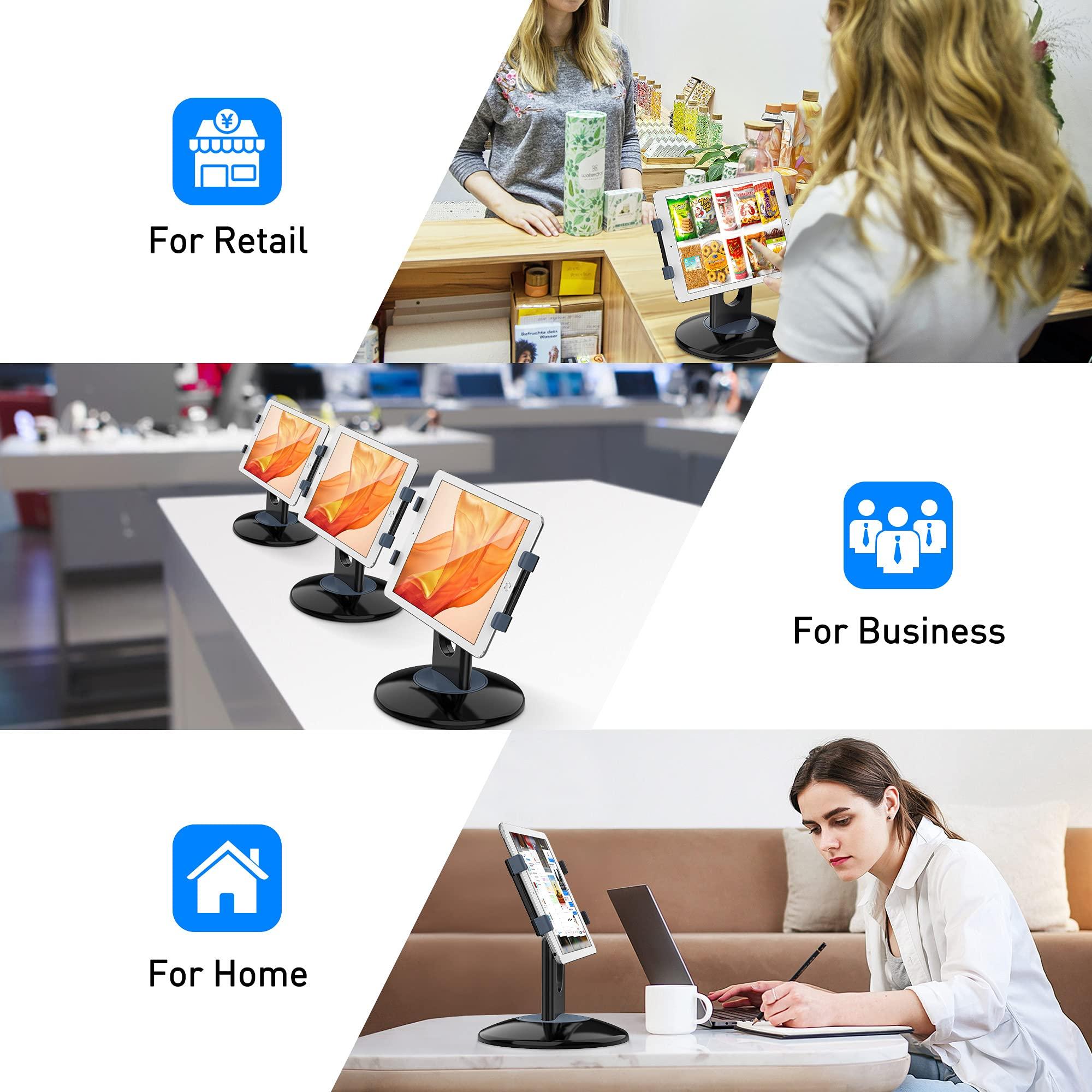 AboveTEK AboveTEK Anti Theft iPad Floor Stand, Robust Security Kiosk POS Tablet Stand Bundle with Retail Kiosk iPad Stand, 360 Rotating Commercial POS Tablet Stand