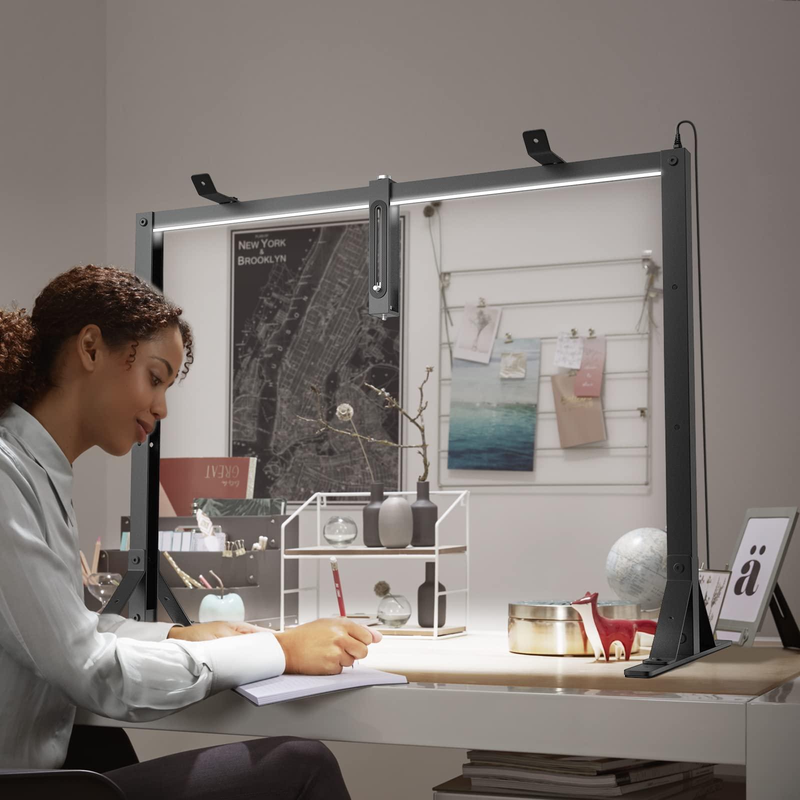 Gltire Gltire Overhead Camera Mount Rig Top-Down Shots with 5600K Led Photography Lighting, Table Top Desk Mount Stand for Camera DSLR Photo Video DIY Art Studio Painting Vlogging with Phone Grip/Clamps