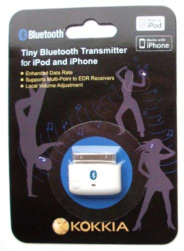 KOKKIA KOKKIA i10 (White) : Apple MFi Certified Bluetooth Splitter Transmitter (to 2 Stereo Receivers).Compatible to Apple iPod,iPhone,iPad with 30-pin connector.Compatible streaming to 2 Sets Apple AirPods.