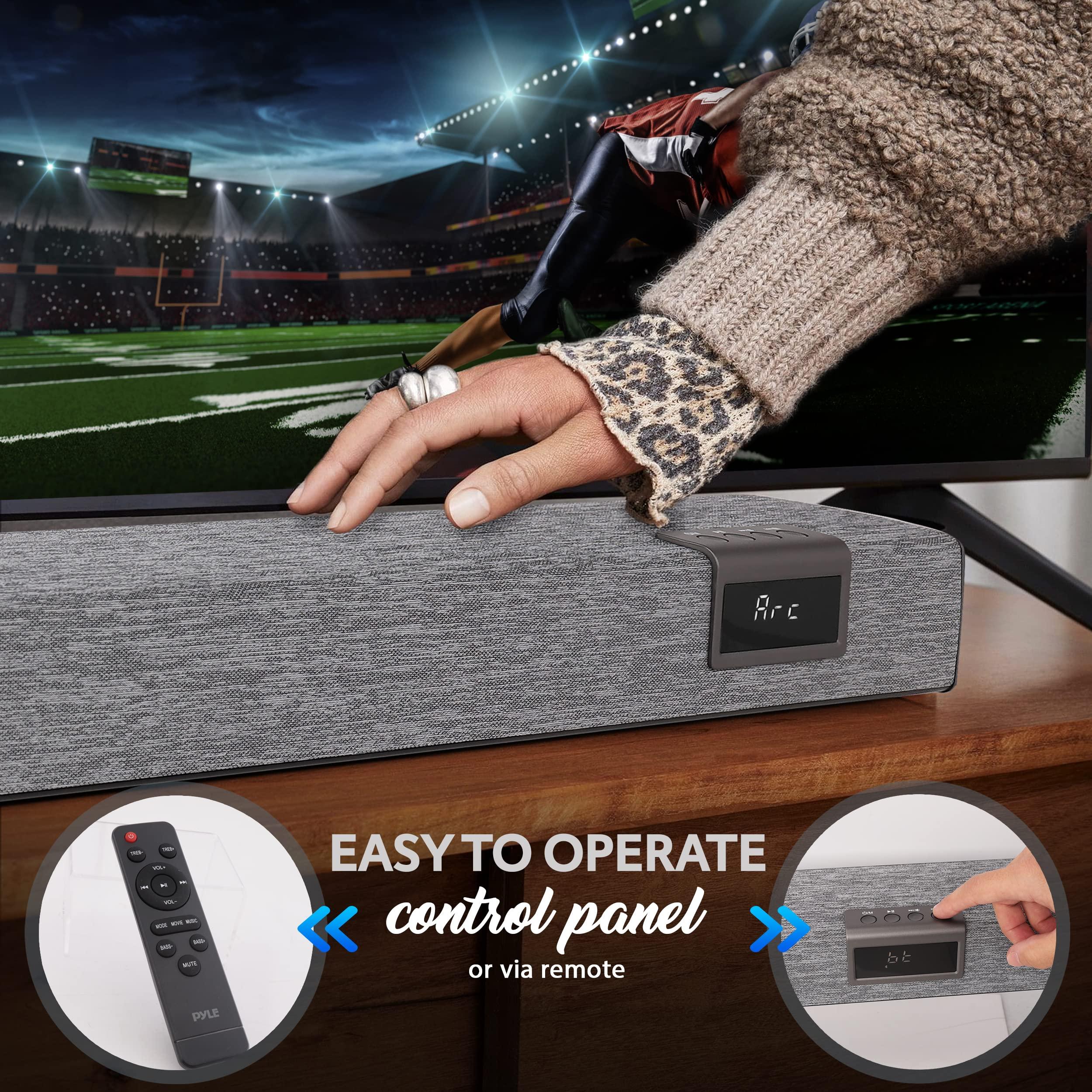 Pyle PyleUsa Home Bluetooth Audio Sound bar Stylish, 60W 35\" for TV, Supports 4K & HDMI TV\'s, Optical, COAXIAL, AUX, w/Remote Control,Coaxial & RCA Cables,Class D Digital Stereo Power Amplifier - PSBV40BT