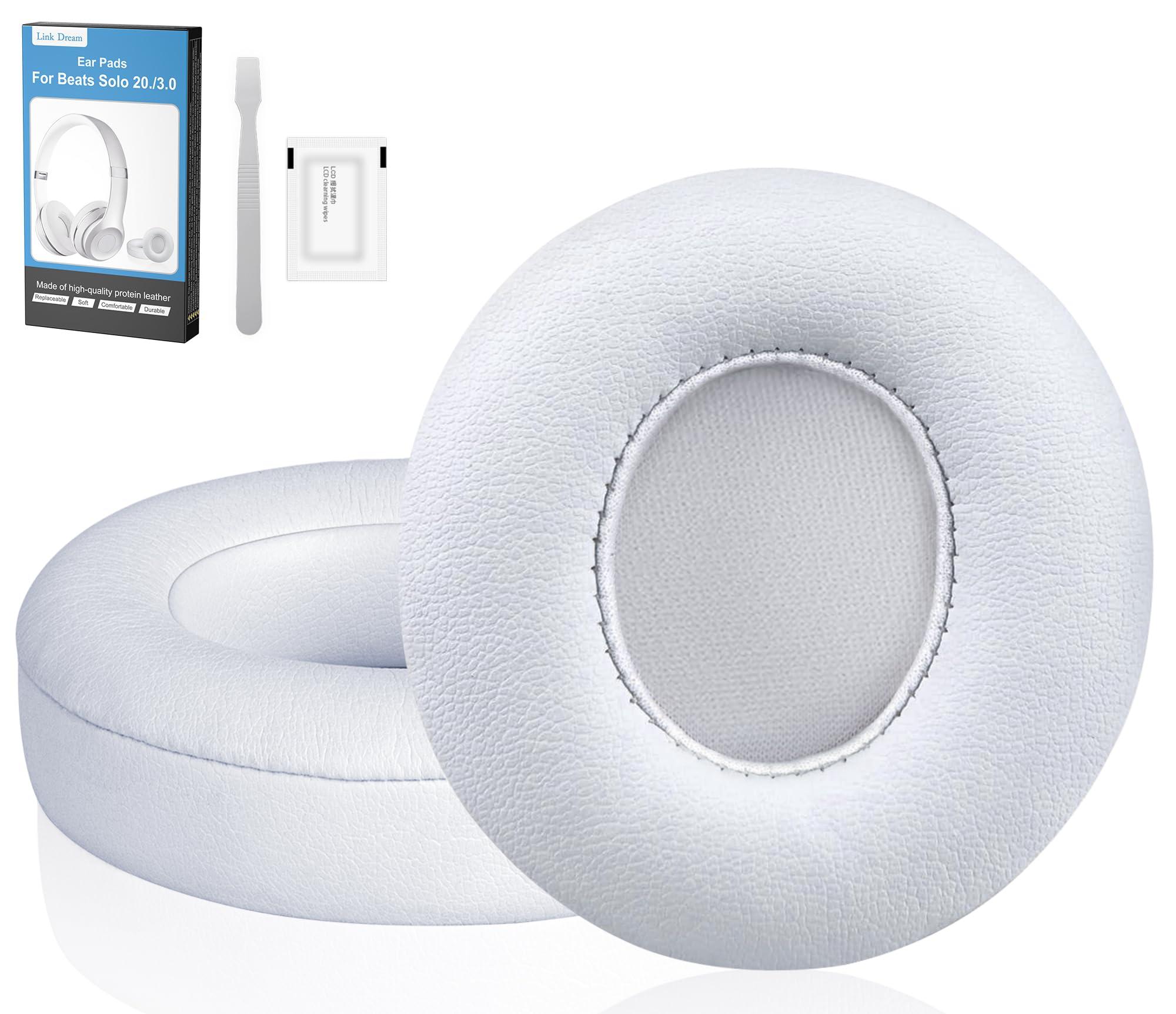 Link Dream Link Dream Replacement Ear Pads for Beats Solo 2 & 3 - Memory Foam Earpads Cushion Cover for Wireless Headphones (White)