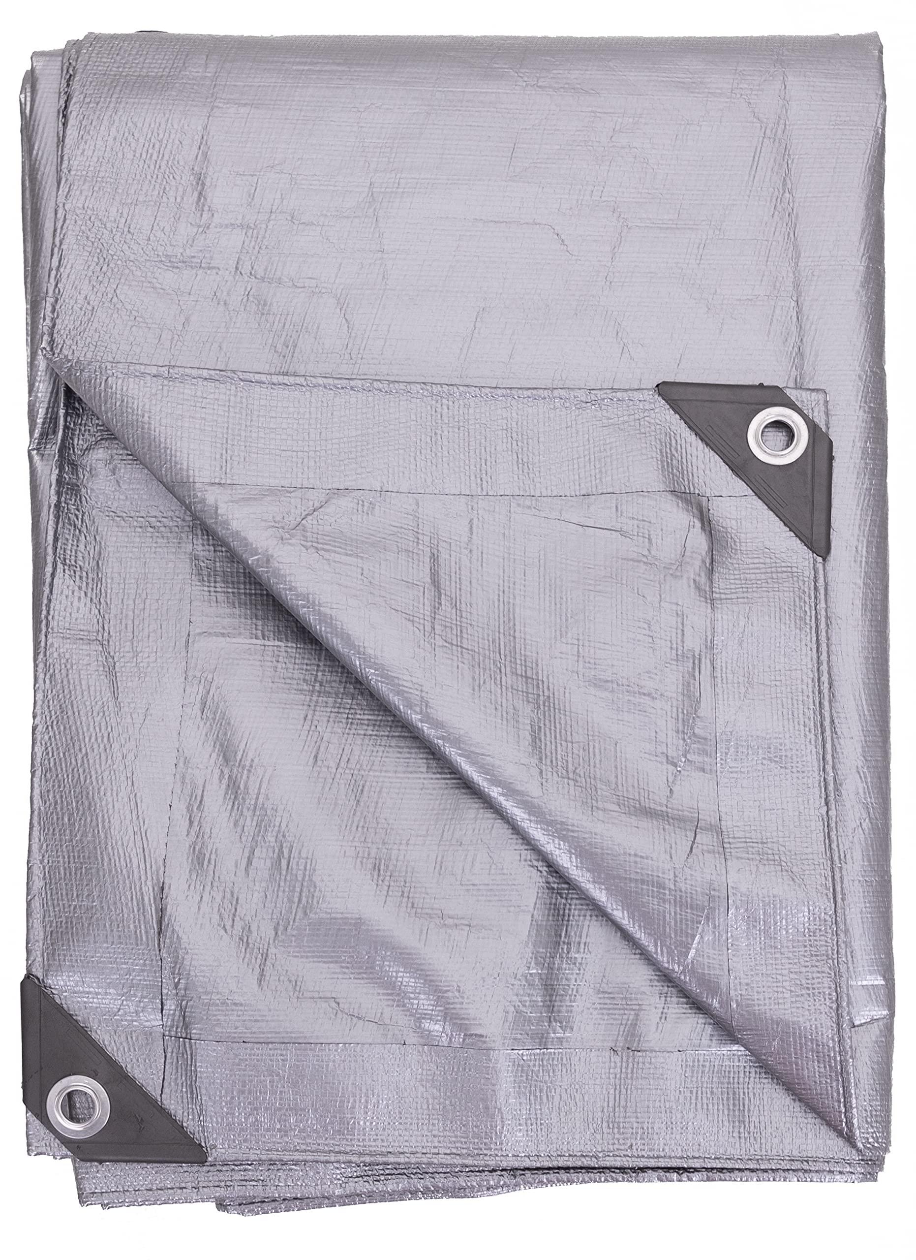 Kotap Kotap 15 x 30 Ft. Heavy-Duty Protection/Coverage Tarp, Superior Weave for Greater Longevity, 10-mil Multi-Use, Waterproof, TRS-1530, Silver (1-Pack)
