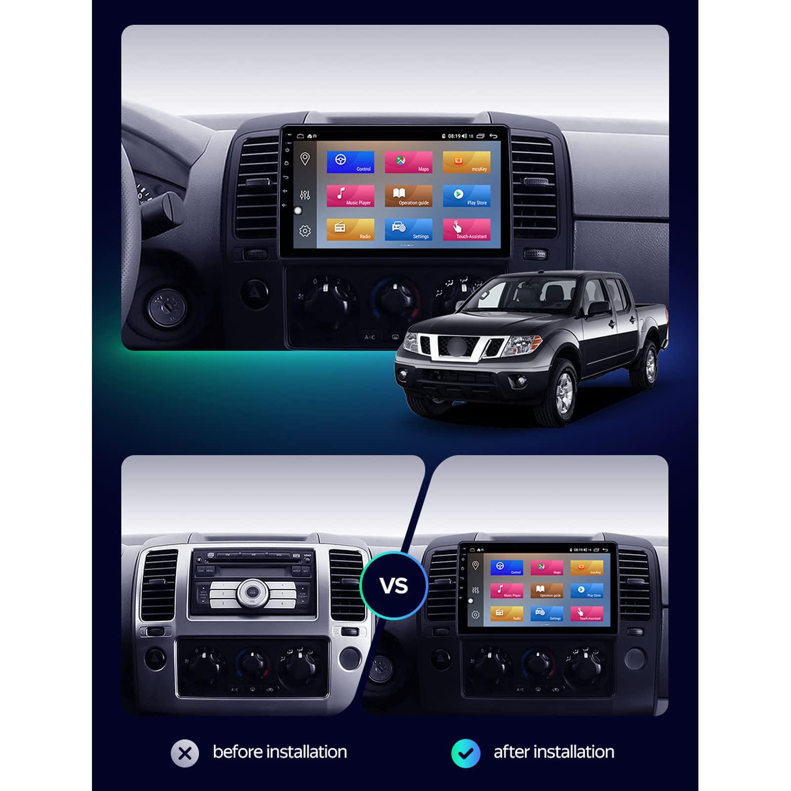 WDXSFR Android Double Din Car Stereo with GPS Navigation, 9 Inch Touchscreen Car Radio for Nissan Navara 3 D40 2004-2010 with Bluetooth WiFi FM Mirror Link USB + Backup Camera,Quad core,2G+32G
