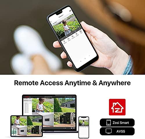 ZOSI ZOSI H.265+ 1080P Security Camera System,8CH 5MP-Lite CCTV DVR and 4pcs 1080P 1920TVL Wired Outdoor Indoor Surveillance Dome Camera with 80ft Night Vision (No HDD) (Renewed)