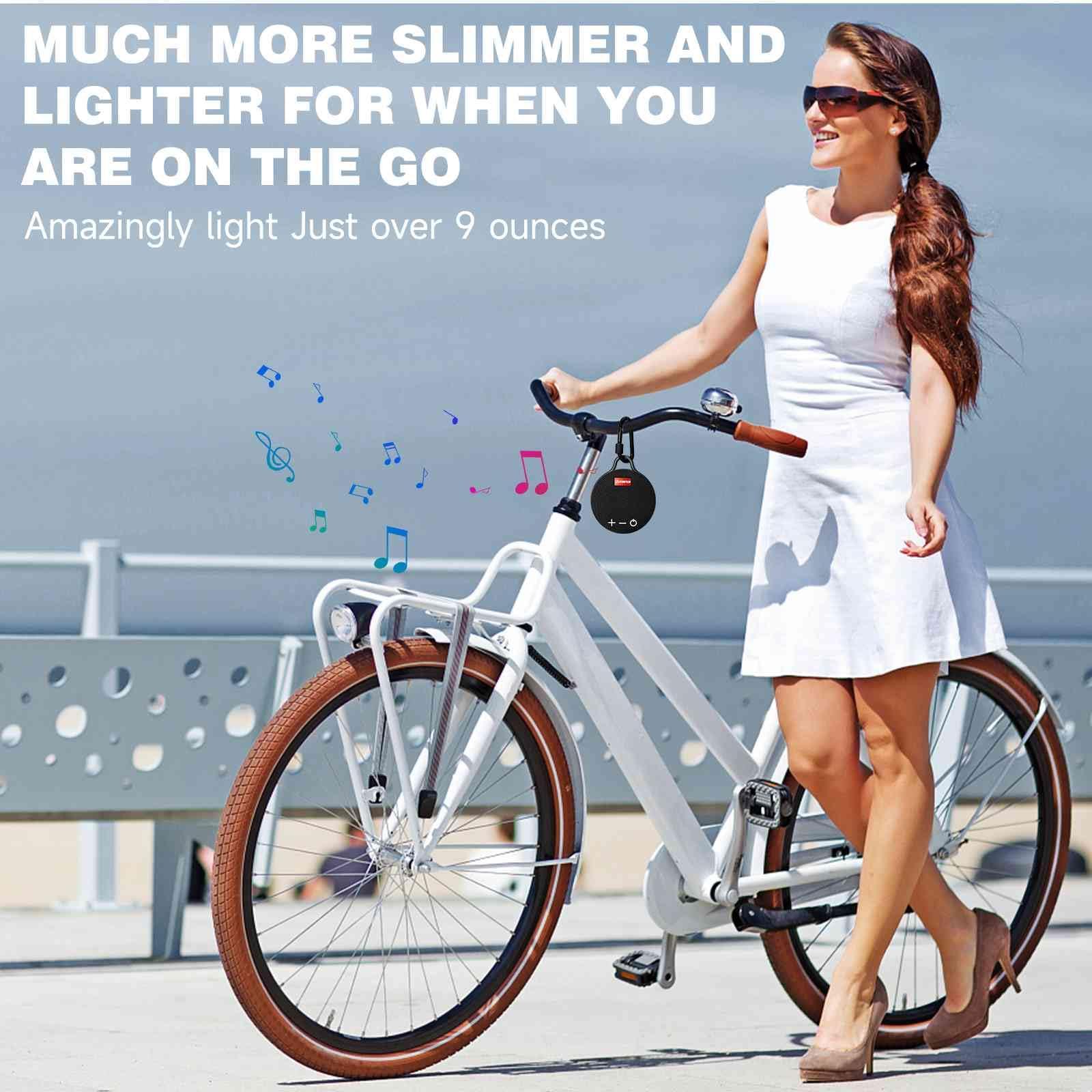 UrbanX UrbanX Audience Series IPX7 Bluetooth Waterproof Speaker with Clip, 20H Playtime, Compact Speaker with Big Sound, Punchy Bass, Wireless for Redmi 9T & Beach, Pool, Boat, Biking Black 2 Pack