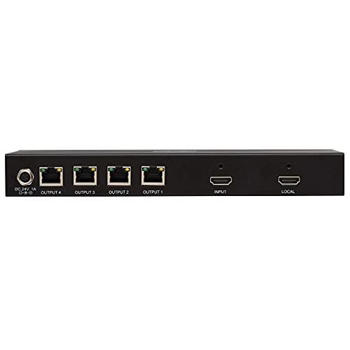 Tripp Lite Tripp Lite 4-Port HDMI Over Ethernet Cat6 Splitter - Up to 230 feet or 70.1 Meters - 4K 60Hz Video, HDR 4:4:4, PoC, HDCP 2.2, TAA Compliant (B127A-004-BH)