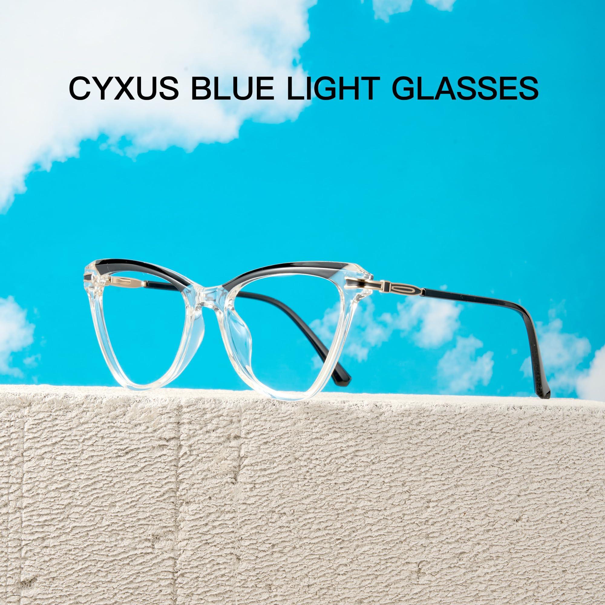 Cyxus Cyxus Cat Eye Blue Light Blocking Glasses for Women Men Tr90 Frame Anti Eye Strain UV400 Protection Computer Glasses 8189 Transparent