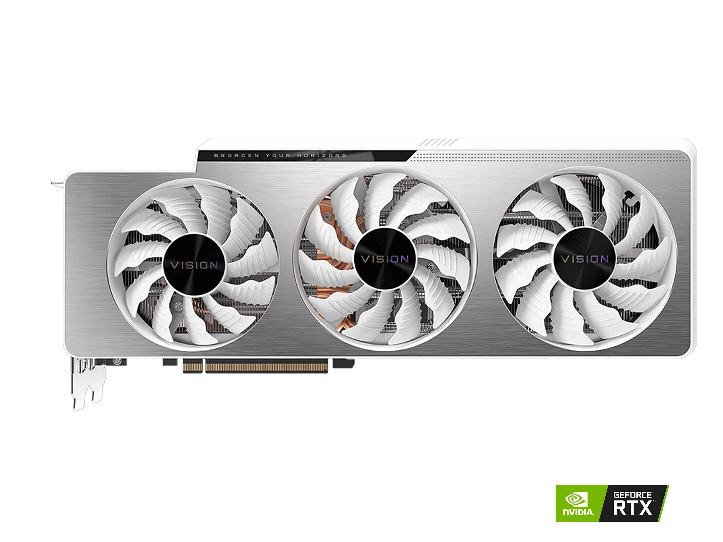 GIGABYTE GIGABYTE GeForce RTX 3080 Ti Vision OC 12G Graphics Card, 3X WINDFORCE Fans, 12GB 384-bit GDDR6X, GV-N308TVISION OC-12GD Video Card