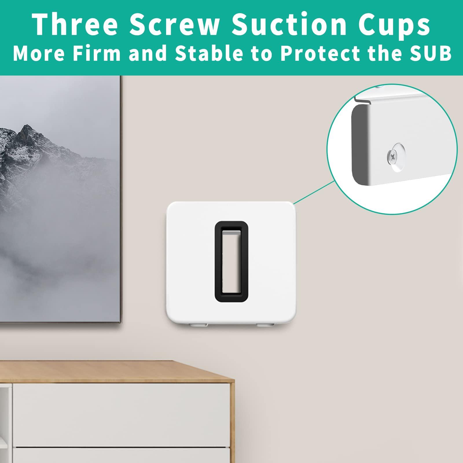 Black Sesame Wall Mount for Sonos Sub Gen 3 Gen 2 Mount, Heavy Duty Wall Mount for Sonos Sub Mounts, Mounting Brackets for Sonos Wireless Sub with Hardware Kit, White