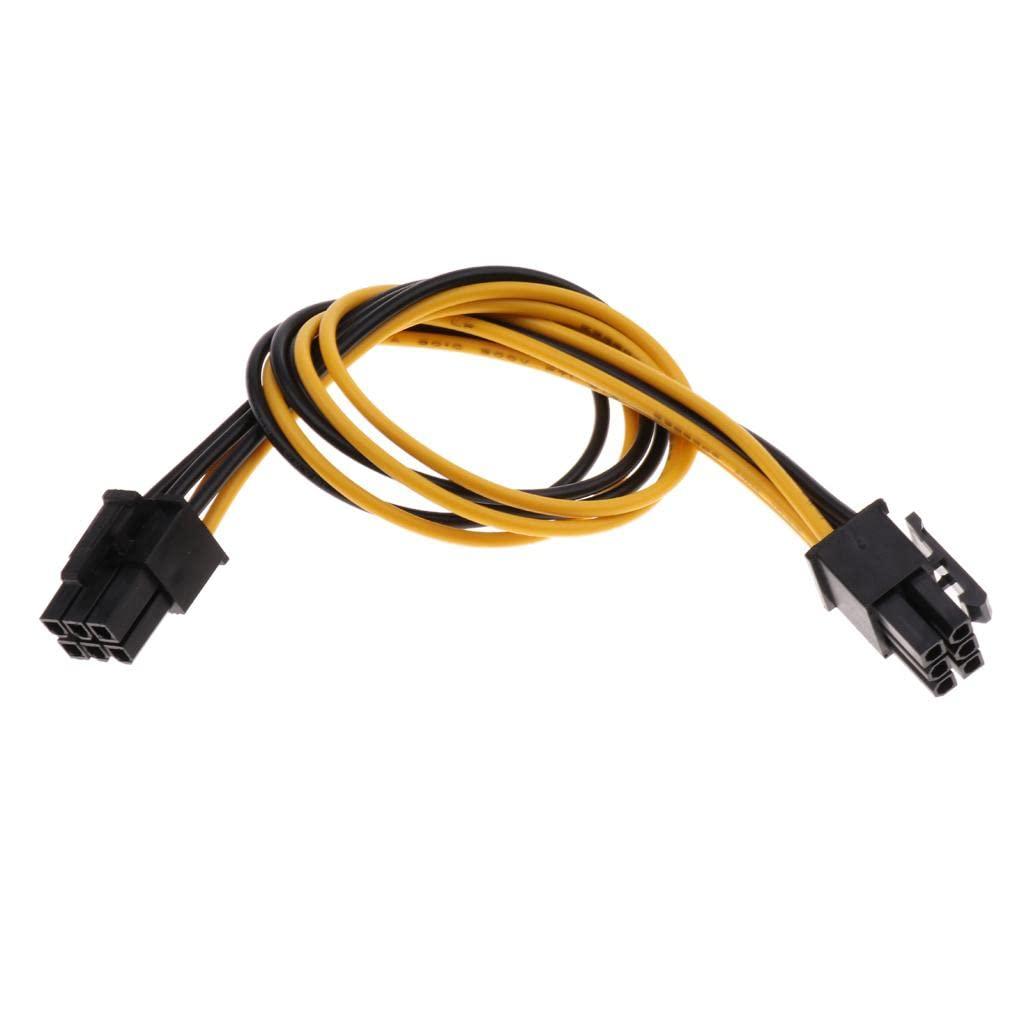 MagiDeal MagiDeal Power Extension Cable 6 Pin to 6 Pin Cable Multifunction Easy to Mount Parts PCI E 6 Pin Male to 6 Pin Male for Graphics Card
