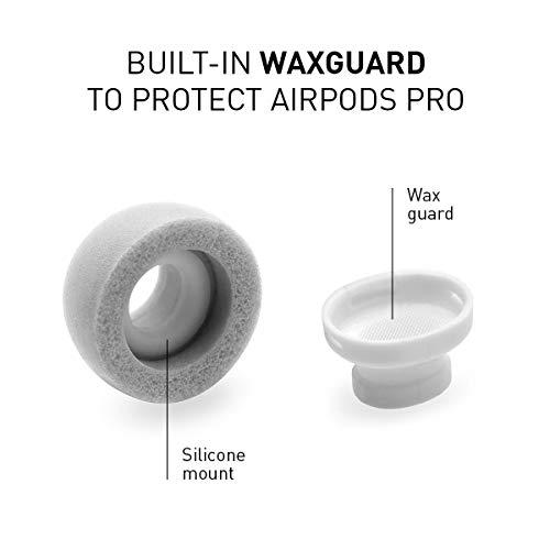 ADVANCED SOUND GROUP Eartune Fidelity UF-A Premium Memory Foam Tips for AirPods Pro (1st Gen & 2nd Gen) - Fits in Charging Case, Stays in Your Ears, Superb Sound Isolation, and Built-in Waxguard - Assorted S/M/L, [Grey]