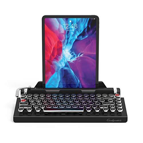 QWERKYTOYS QWERKYTOYS Qwerkywriter S Typewriter Inspired Retro Mechanical Wired & Wireless Keyboard with Tablet Stand