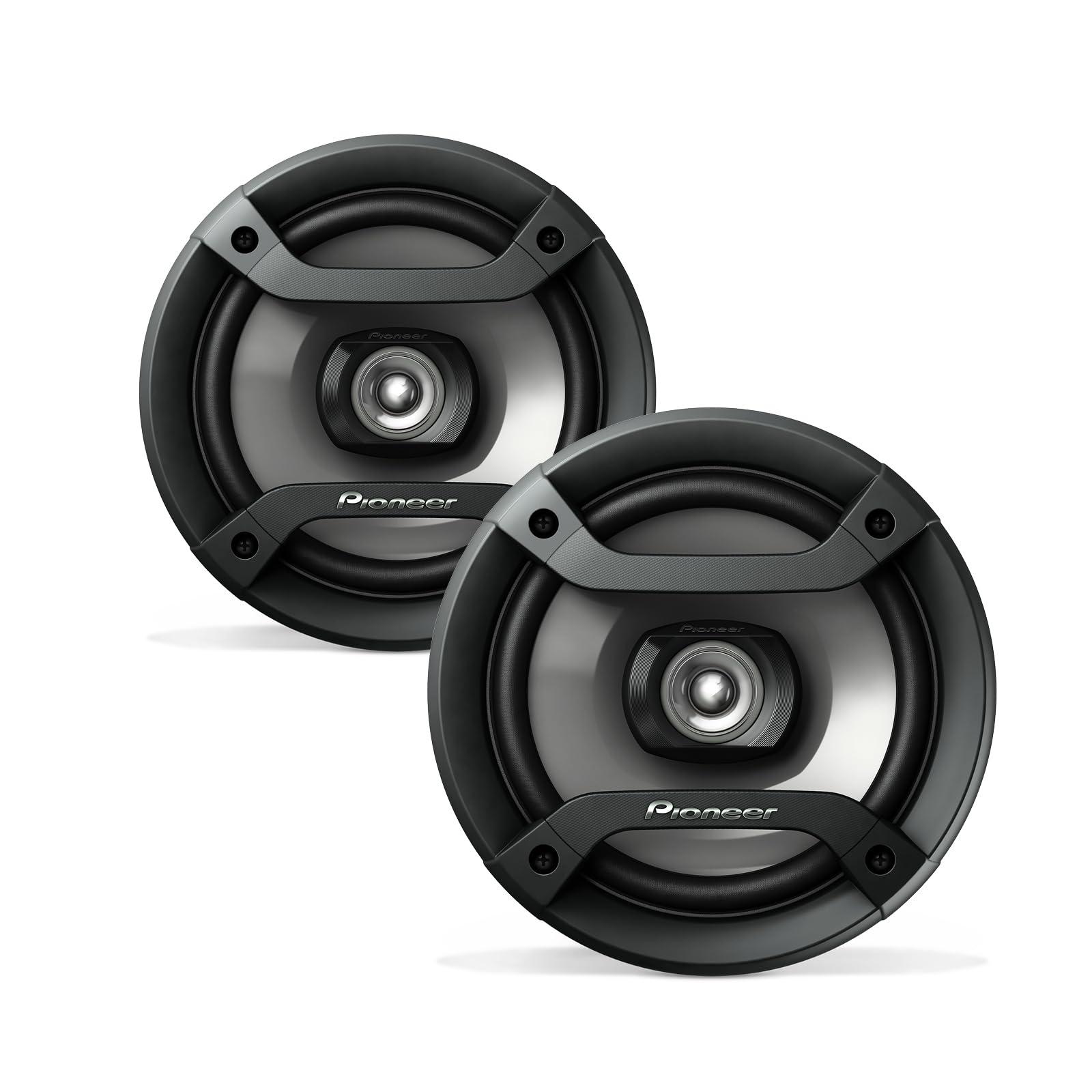 PIONEER Pioneer TS-F1634R 2-Way Coaxial Car Audio Speakers Full Range 6.5\" Round Speakers 200W Max Enhanced Bass Response Easy Installation Black Car Speakers