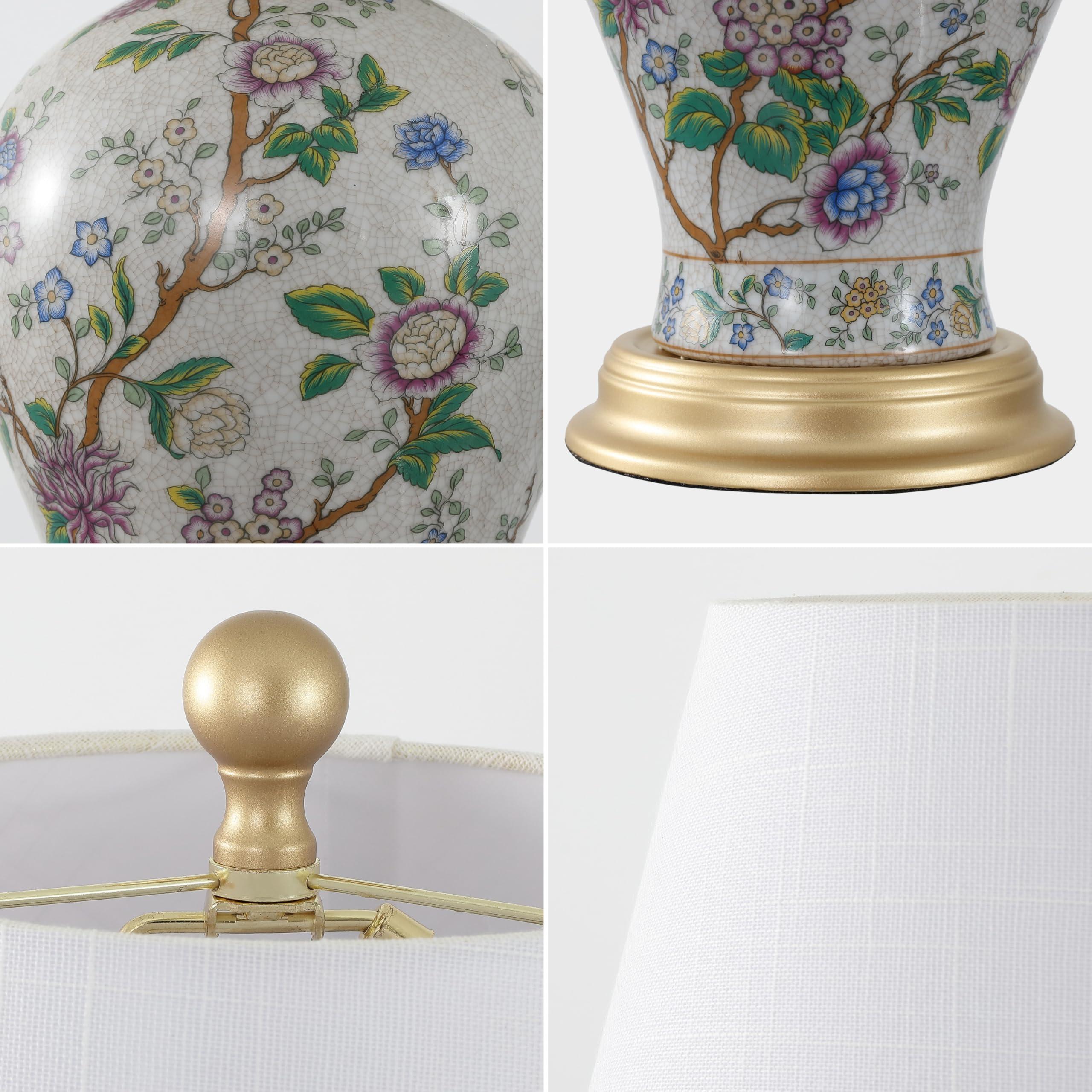 JONATHAN Y JONATHAN Y JYL3009A Grace 24" Floral LED Table Lamp Classic Cottage Bedside Desk Nightstand Lamp for Bedroom Living Room Office College Bookcase LED Bulb Included, Multicolor