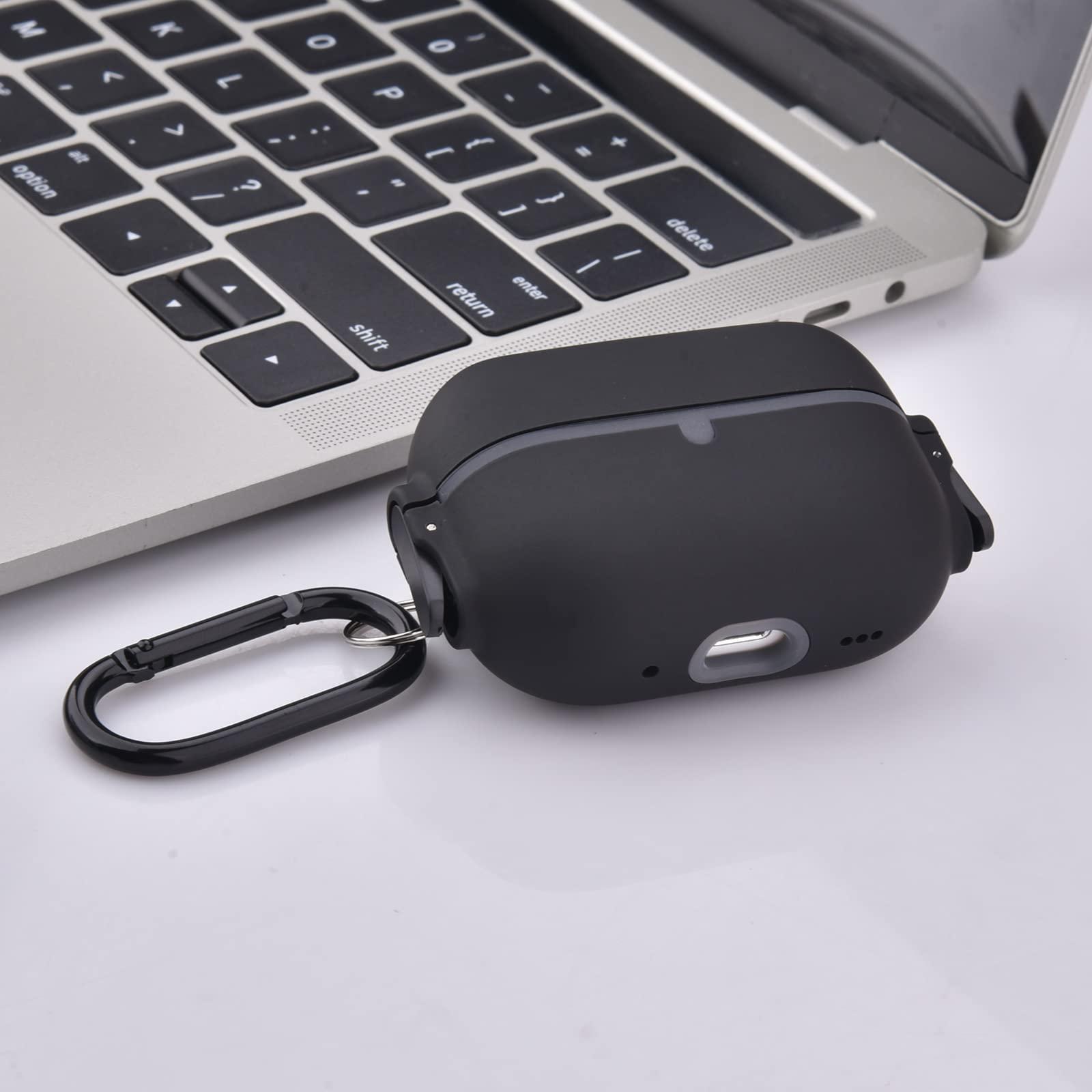 WorryFree Gadgets Worryfree Gadgets Case Compatible with AirPod Pro 2 Protective Cover with Keychain (503-Black)