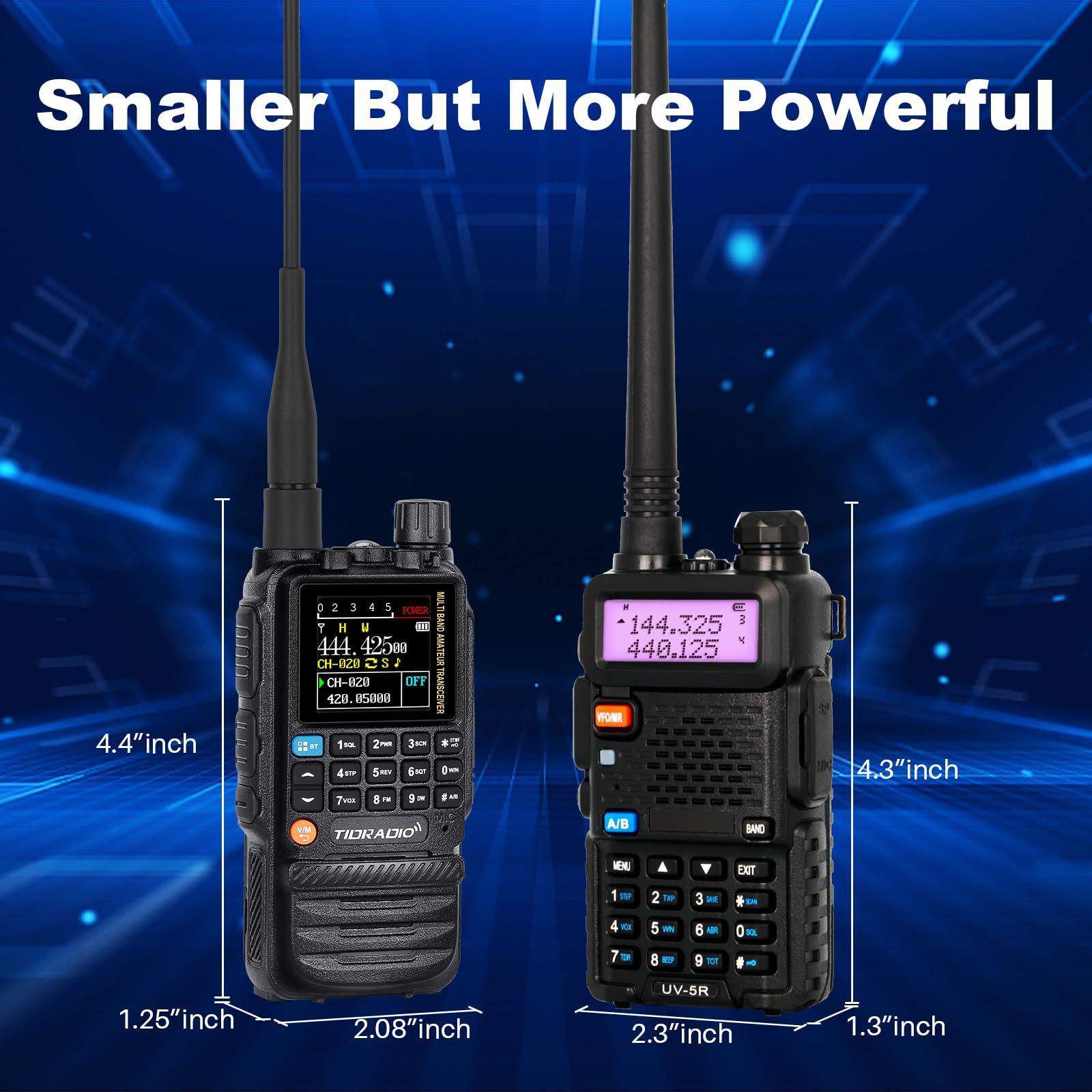 TIDRADIO TIDRADIO TD-H3 Ham Radio Type C & Wireless Programming(4PCS Batteries)8-Band Long Range Walkie Talkies Rechargeable Handheld Portable Full-Featured 2 Way Radios- Black, Full Kit 2Pack