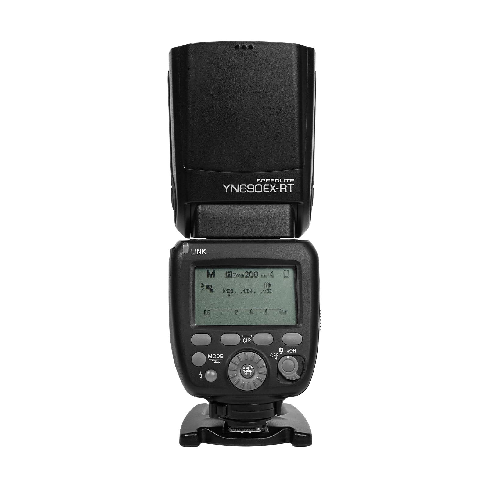 YONGNUO YONGNUO YN690EX-RT Wireless Flash Speedlite, GN60 TTL HSS 1/8000s Optical Master and Slave Camera Flash for Canon, 2000mAh Li-ion Battery with Type-C Charging Interface
