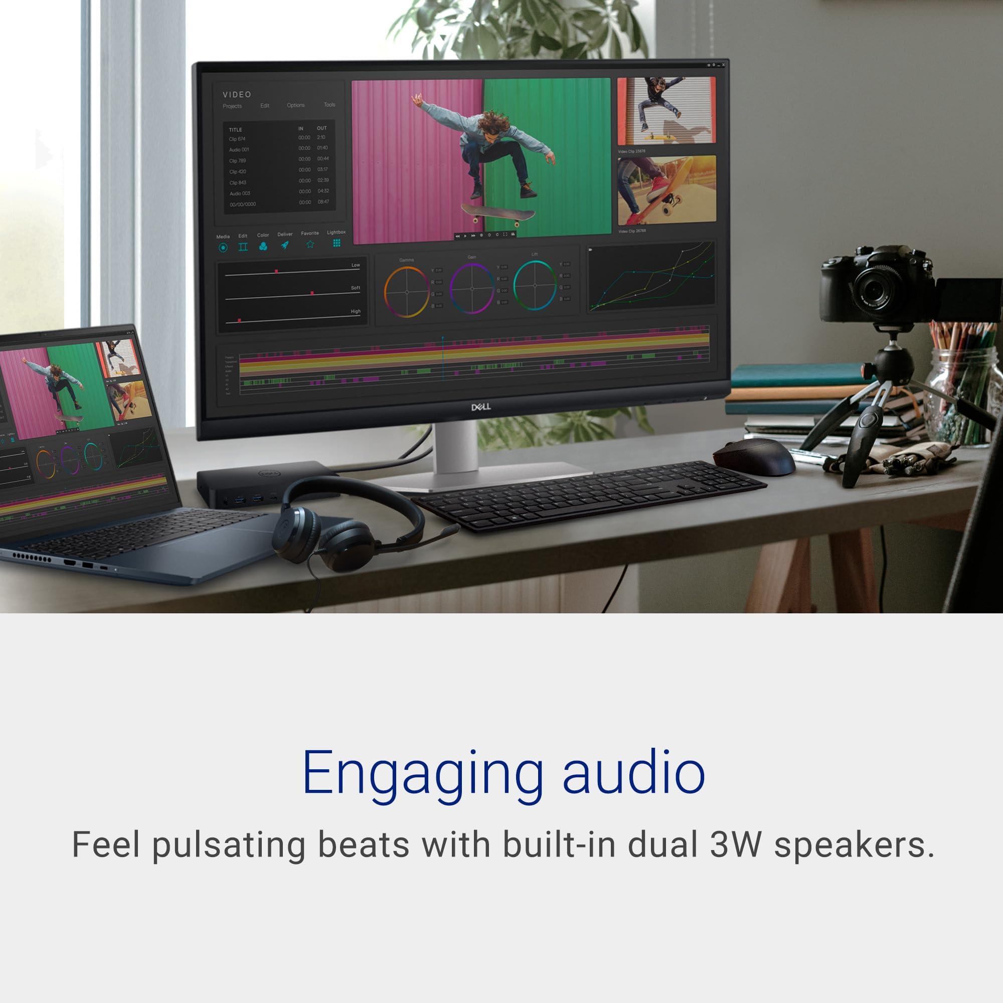 Dell Dell S2721QS Monitor 27 Inch, 4K UHD (3840 x 2160) IPS Display, Ultra-Thin Bezel, AMD FreeSync, HDMI, DisplayPort, VESA Certified - Silver