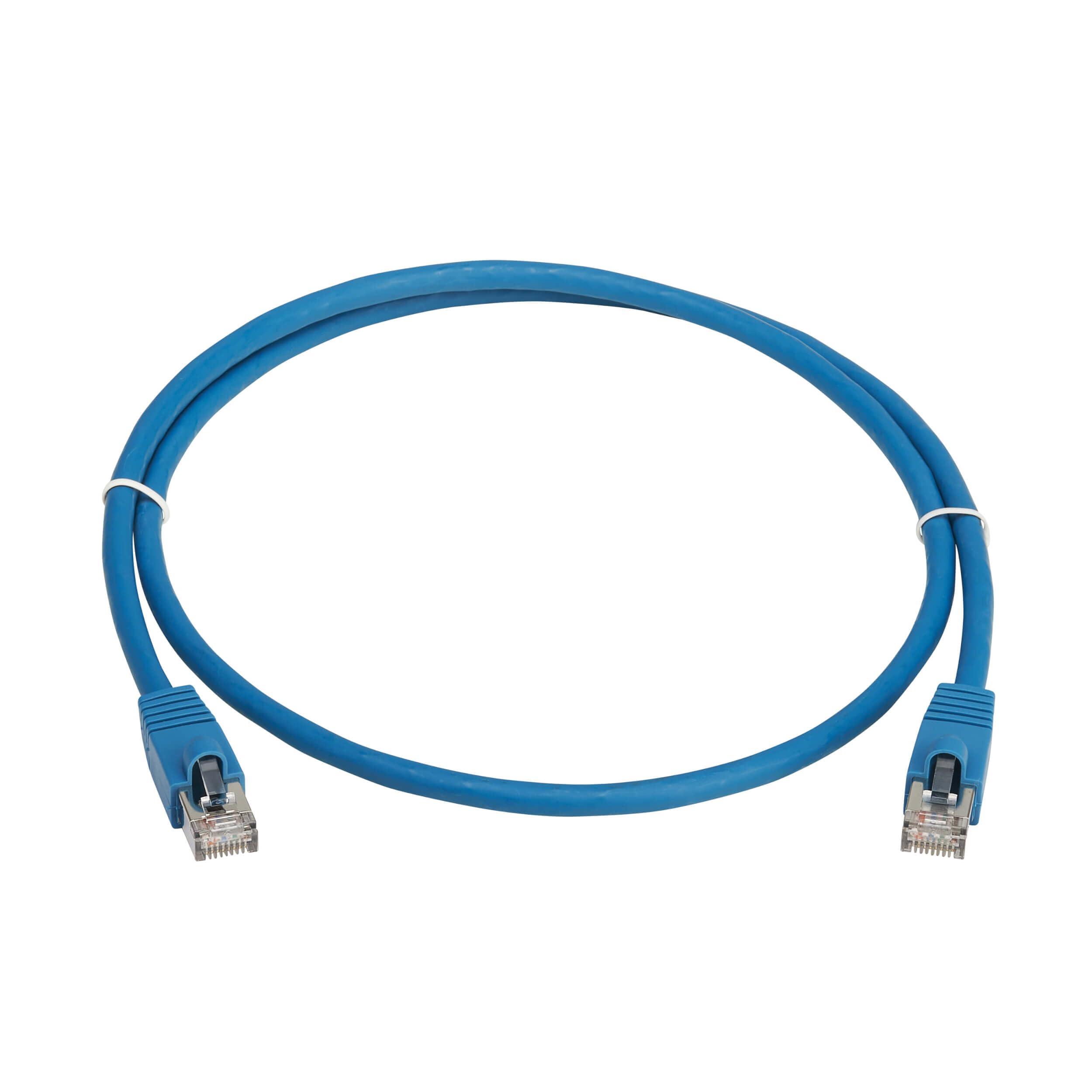 Tripp Lite Tripp Lite Cat8 40G PoE Shielded Ethernet Cable, 4.9 Feet / 1.5 Meters, Flame-Resistant LSZH Jacket, Power Over Ethernet, Snagless RJ45, SSTP, Male-to-Male, Blue(N272L-F1P5M-BL)