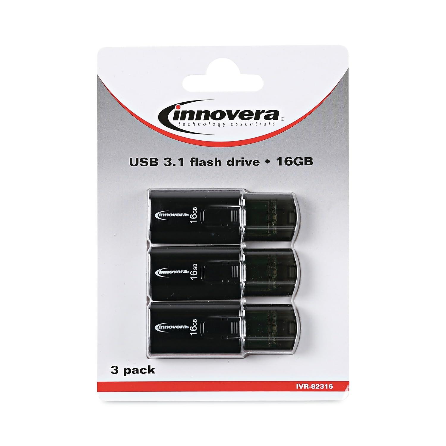 Innovera Innovera 82316 16 GB USB 3.0 Flash Drive (3/Pack)