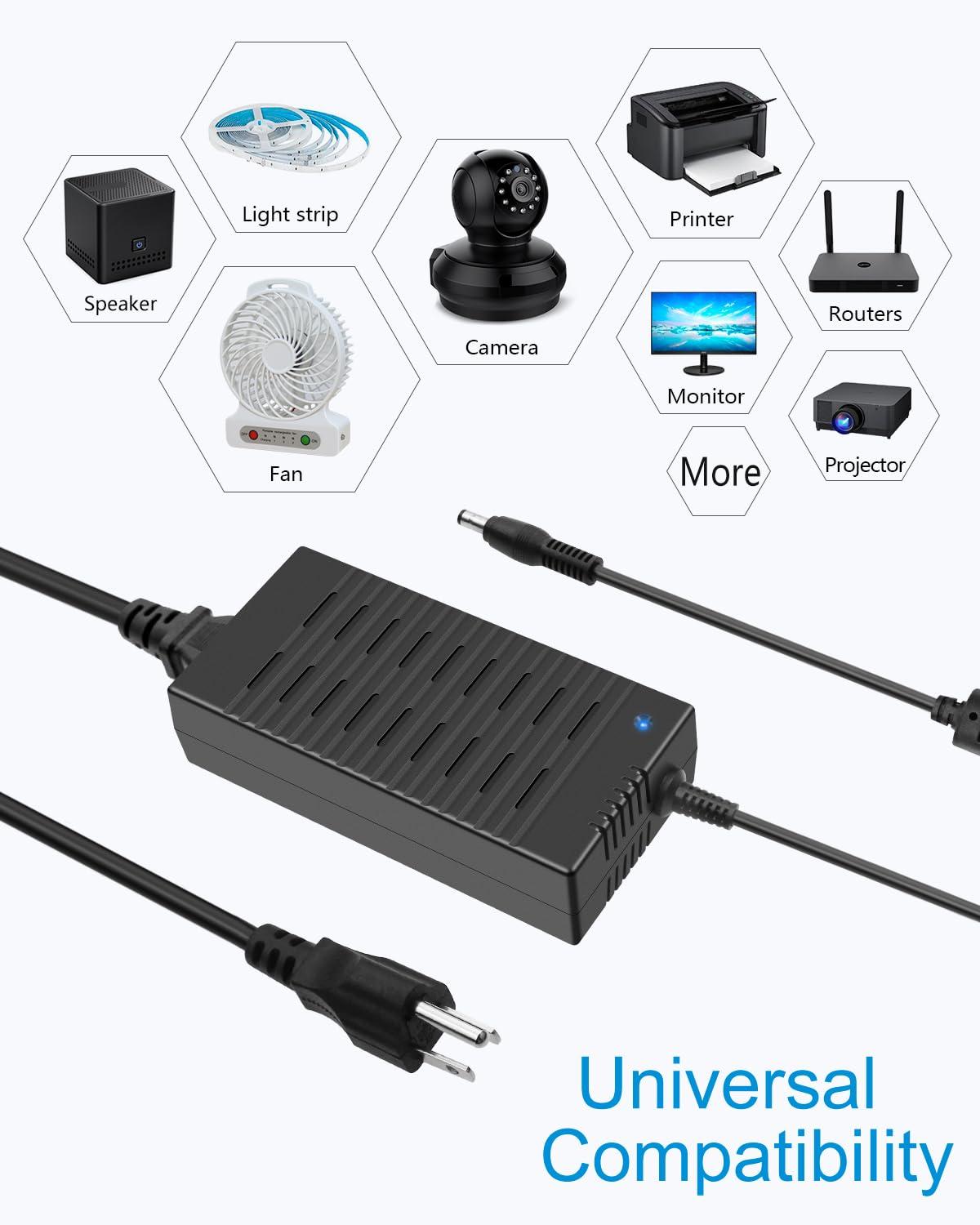 ALITOVE ALITOVE 12V 15A Power Supply DC 12 Volt 15amp 180W LED Driver Power Adapter AC to DC Converter 10A 5A Low Voltage Transformer 5.5x2.5 2.1mm Barrel for DC12V Device LED Light Printer Fan Pump Camera