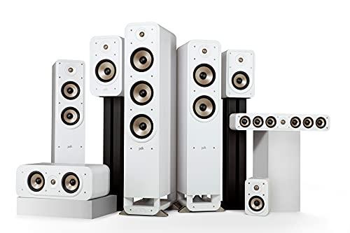 Polk Audio Polk Signature Elite ES20 Bookshelf Speaker - Hi-Res Audio Certified, Dolby Atmos & DTS:X Compatible, 1\" Tweeter & 6.5\" Woofer, Power Port Technology for Effortless Bass (Pair, Elegant White-Washed)